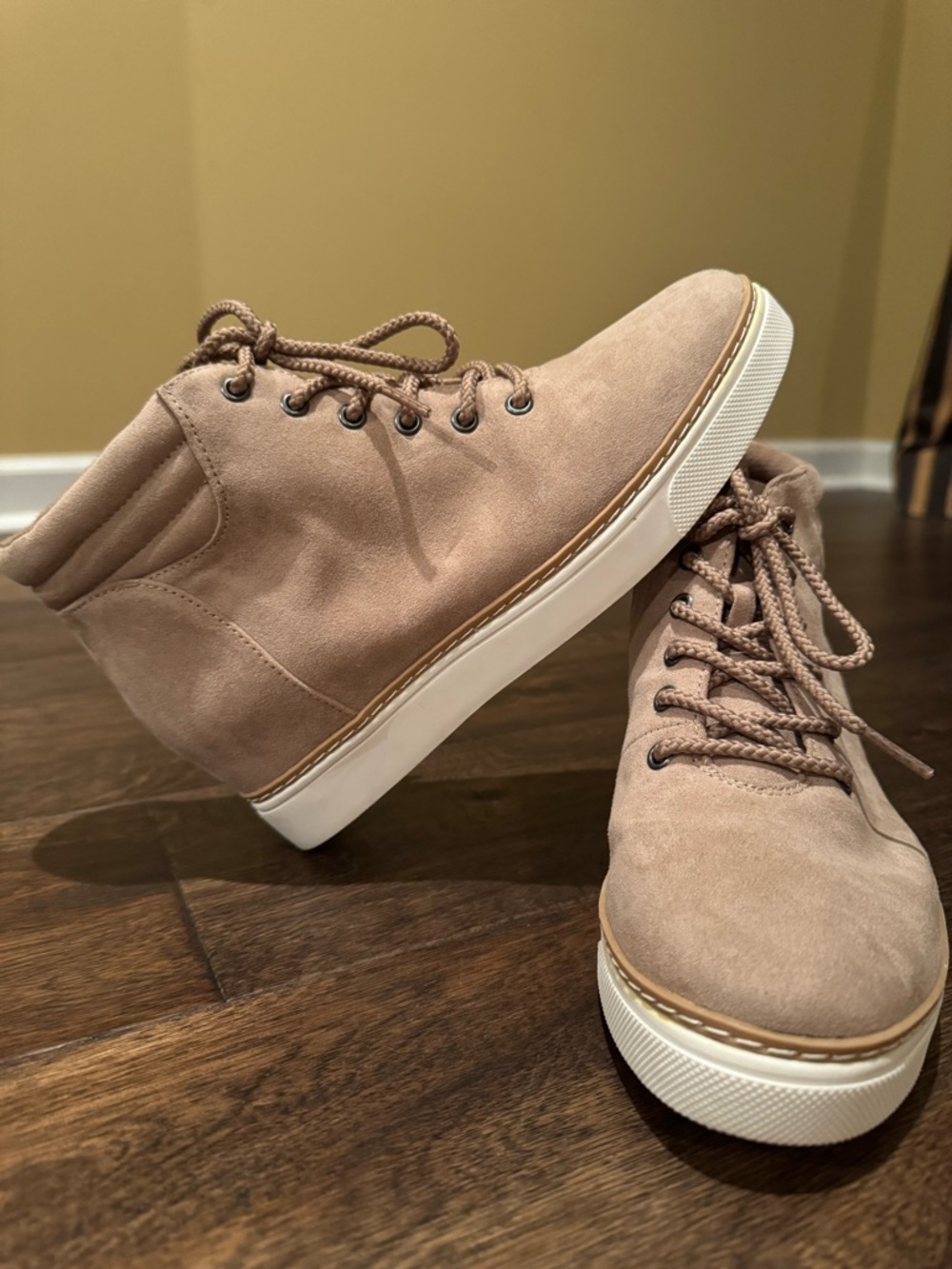 Dr. Scholl's Women's Size 7m Tan Hiking Boots  w/ side zip&Lace-Up Casual Shoes